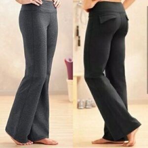 Athleta Fusion Yoga Pants Wide Leg In Dark Gray Size Woman's Small